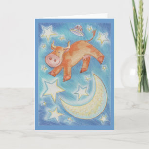 Cartão Over the Moon 'Congratulations' greetings card
