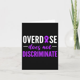Cartão Overdose Não Discrimina Design de Fita Roxa