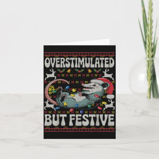 Cartão Overstimulated But Festive Ossum Christmas Ugly Sw (Frente)
