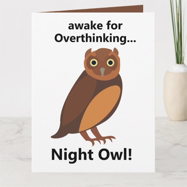 Cartão Overthinking Night Owl Funny (Frente)