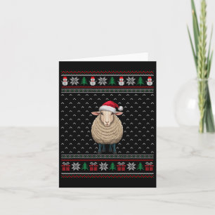 Cartão Ovinos Vestindo Santa Hat Amantes De Ovelhas Xmas