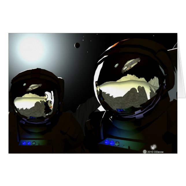 Cartão OVNI de Visitantes Inesperados (Frente Horizontal)