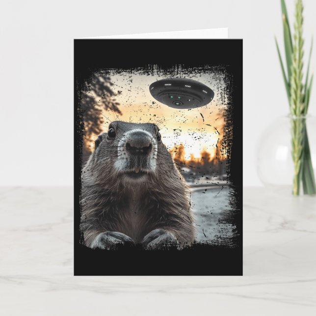 Cartão Óvnis Alienígenas de Ficção Científica Pousando Es (Frente)