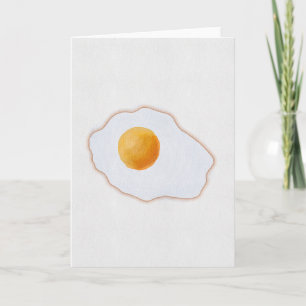 Cartão Ovo Frito Estilo Aquarela Minimalista Arte Prin