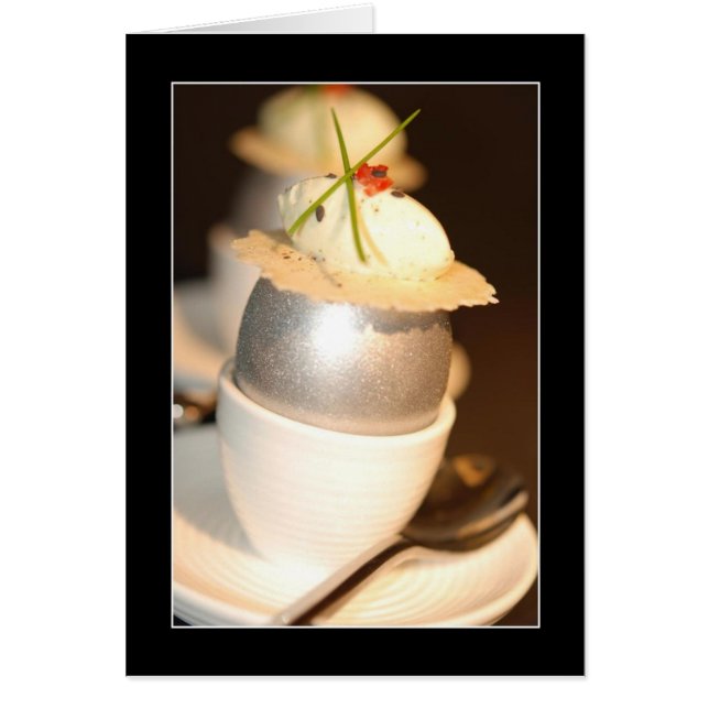 Cartão Ovo prateado elegante (Frente)