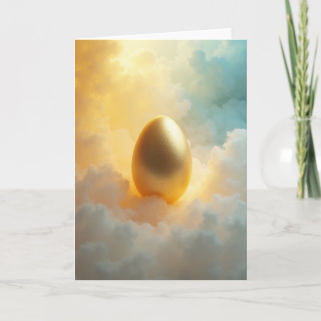 Cartão Ovoide do Céu Dourado (Frente)