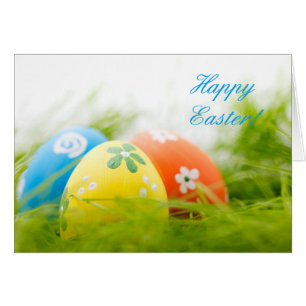 Cartão Ovos de Páscoa coloridos