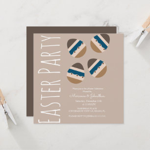 Cartão Ovos de Páscoa de Chocolate Tons da Terra Festa