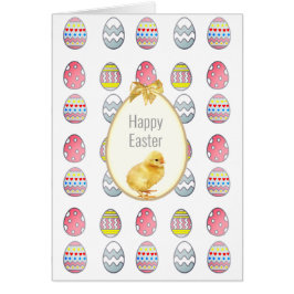 Cartão Ovos de Páscoa e Franguinho Fofo