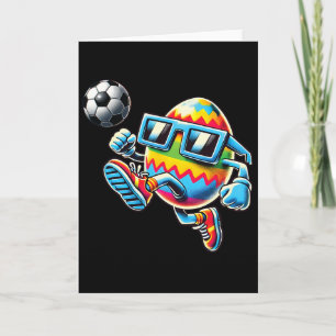 Cartão Ovos Felizes de Páscoa Jogando Futebol Amantes Men