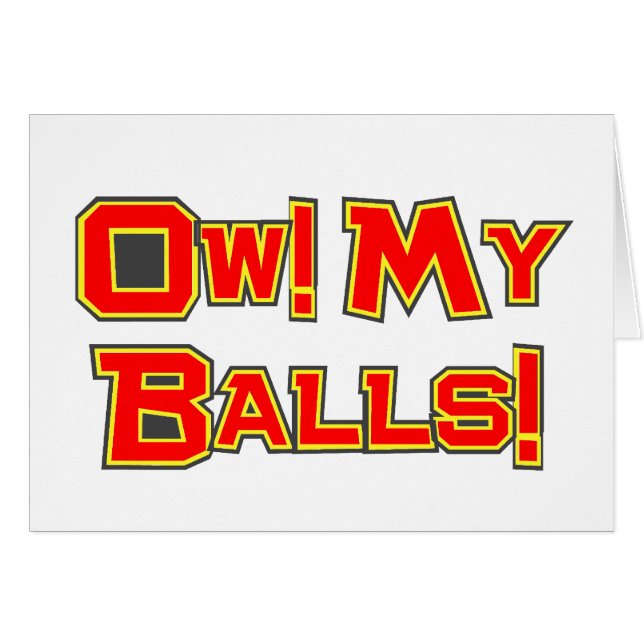 Cartão Ow! Minhas bolas! (Frente Horizontal)