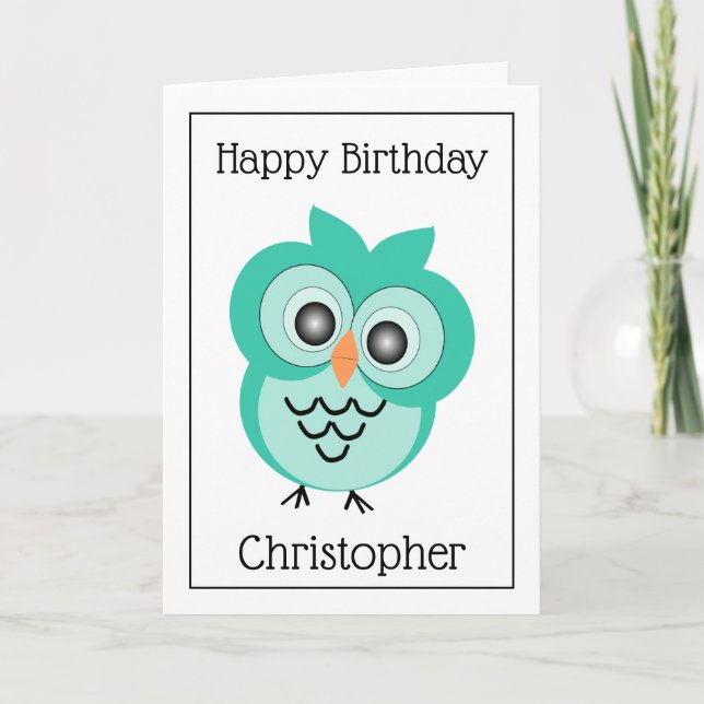 Cartão Owl Design Birthday (Frente)