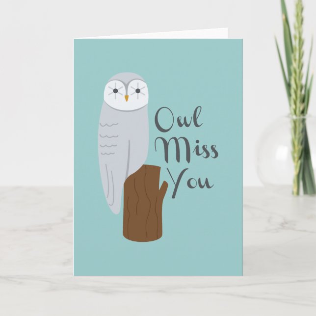 Cartão Owl Miss You (Frente)