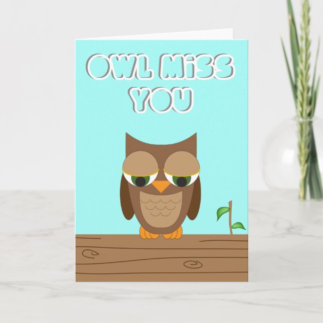 Cartão Owl Miss You Card (Frente)