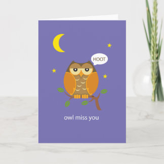 Cartão Owl Miss You Greeting Card