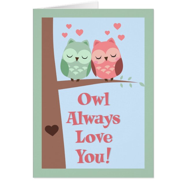 Cartão Owl Sempre Te Ama (Frente)