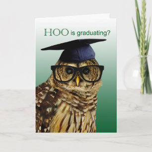 Cartão Owl With Glasses Grammar Graduation Card