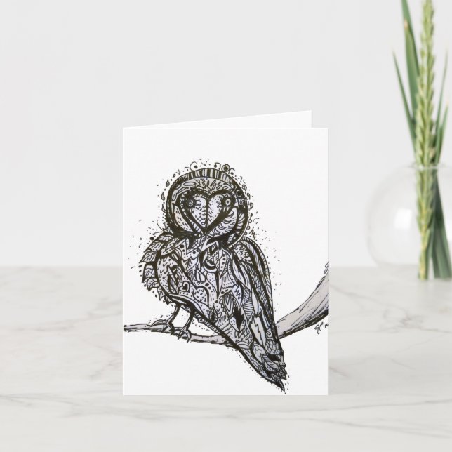 Cartão Owlfully Notecard bonito (Frente)