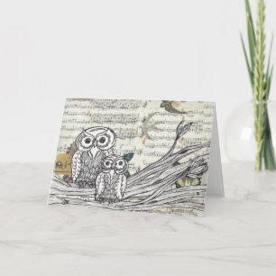 Cartão Owls 22 Greetings Card