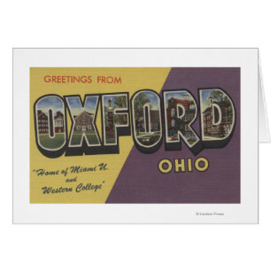 Cartão Oxford, Ohio - Miami U & faculdade ocidental