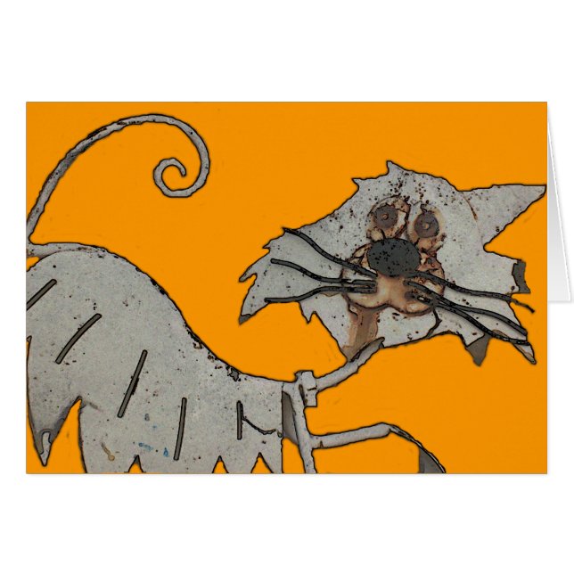 Cartão Oxidado o gato (Frente Horizontal)