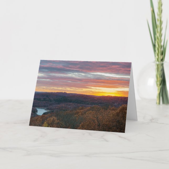 Cartão Ozark Mounts Autumn Sunset Card (Frente)