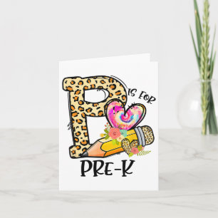 Cartão P É Para Professor Pré K Leopard Primeiro Dia Da E