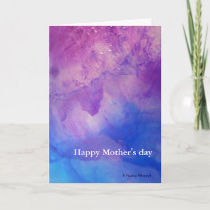 Cartão © P Wherrell Floral abstrato Feliz dia de as mães