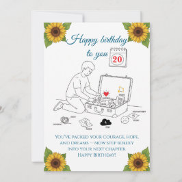 Cartão Packing for the next chapter,Birthday