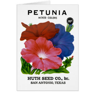 Cartão Pacote de Semente de Petunia Vintage