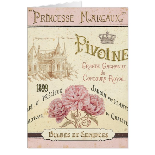 Cartão Pacote floral da semente (Frente)