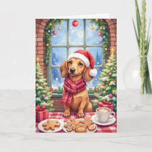 Cartão Padaria de Natal de Dachshund Férias de Inverno Ca