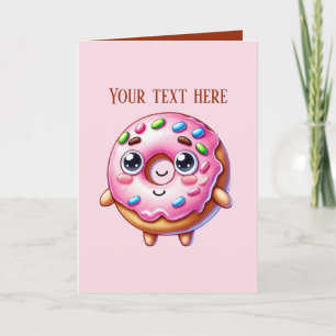 Cartão Padaria personalizável para amantes de donuts fofo