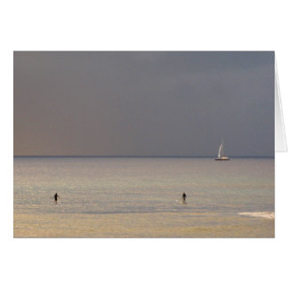 Cartão Paddle Borders ao pôr do sol em Maui