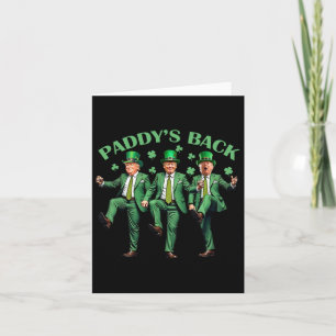Cartão Paddy's Back Dia de São Patrício Engraçado Trump D