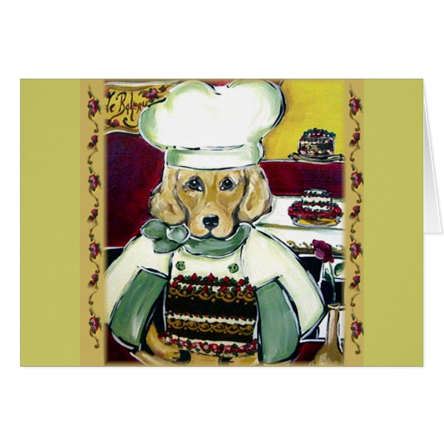 Cartão Padeiro Golden Retriever (Frente Horizontal)