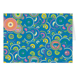 Cartão Padrão Azul do Círculo Supergirl