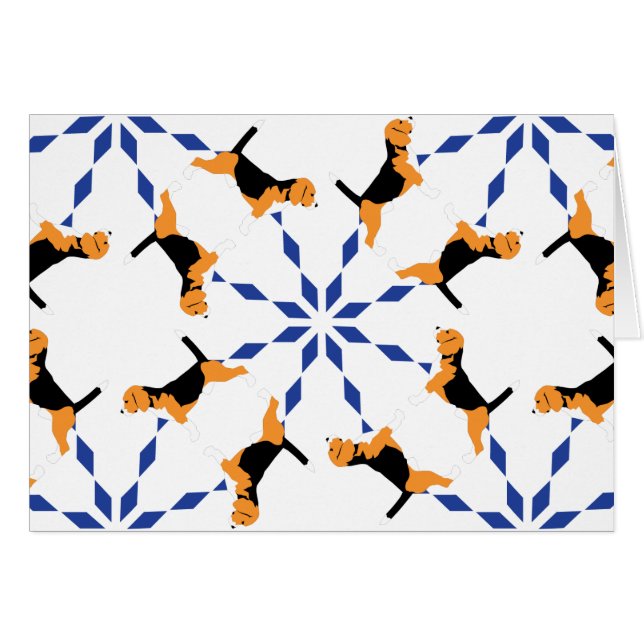 Cartão Padrão Beagle azul (Frente Horizontal)