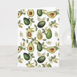 Cartão Padrão Botânico Avocado Por Aquarela