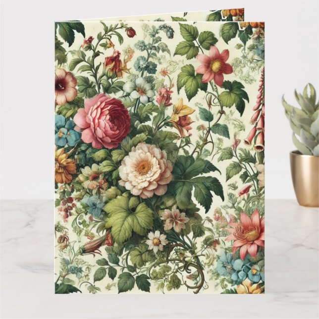 Cartão Padrão Botânico Invisível (Planta pequena)