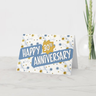 Cartão Padrão Branco Azul do Aniversário do Funcionário 3