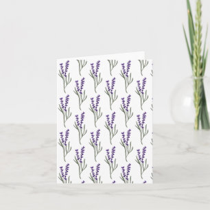Cartão Padrão branco da placa de saudação da lavanda