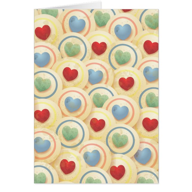 Cartão Padrão cardíaco no estilo de vintage (Frente)