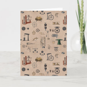 Cartão Padrão Científico Mecânico de Engenharia Antiquado