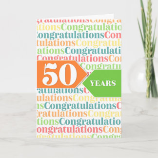 Cartão Padrão Colortivo do Aniversário do Funcionário 50