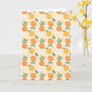 Cartão Padrão Contínuo de Frutas Laranjas em Aquarela Fof