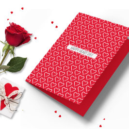 Cartão Padrão Coração Caprichoso com Texto Personalizado 