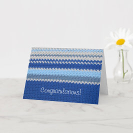 Cartão Padrão Crochet - Stripes Azuis