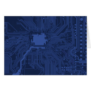 Cartão Padrão da placa-mãe do Geek azul