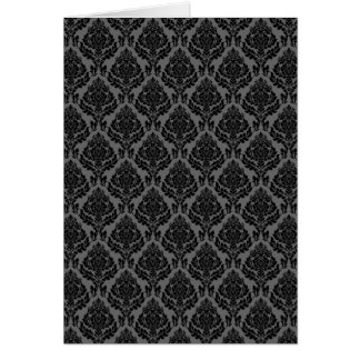 Cartão Padrão Damask (Cinza e Preto)